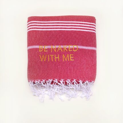 BE NAKED WITH ME Red Turkish Towel
