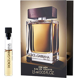 The One By Dolce & Gabbana Eau De Parfum bottle featuring a sleek, elegant design with warm amber liquid, representing a sophisticated and spicy men's fragrance.